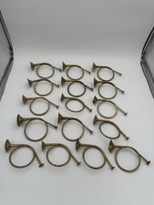 Lot 16 Vintage Brass French Horn Bugle Christmas Decor 7" Medium Used