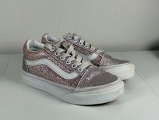 Vans Old Skool Glitter Rose Gold Sneakers Sparkly Shoes Girls Size 11