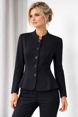 Gerry Weber Women's Black Tailored Lined Five-Button Blazer Suit Jacket NWT 
