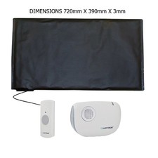 PORTABLE WIRELESS PRESSURE MAT PAD ALARM FLOOR DOOR BEDSIDE SECURITY 150M RANGE