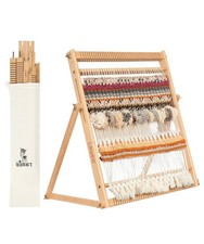 Wooden Weaving Loom with Adjustable Stand - Weaving Looms for Adults and . Lo...
