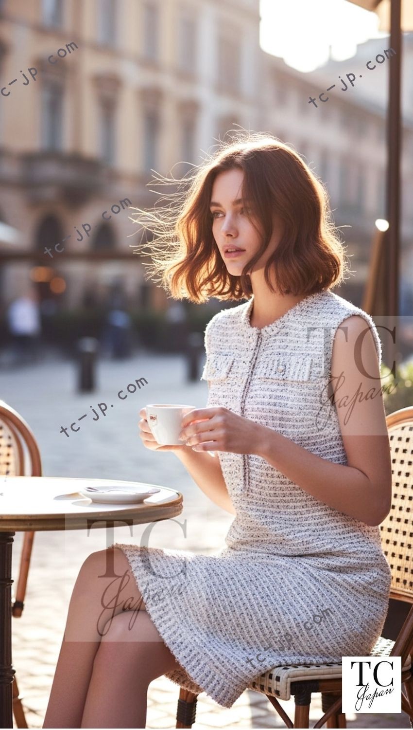 $1.8K CHANEL 16PS White Gray Sleeveless CC Buttons Stretch Knit Dress 36 US4 thumbnail 24