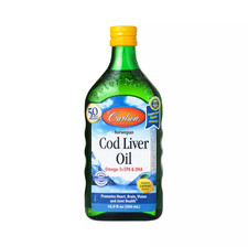 Carlson Labs Cod Liver Oil, Lemon Flavor, 16.9 oz bottle FreeShipping  
