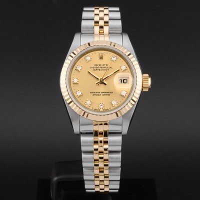 Rolex Lady-Datejust 26, 69173, Steel & Gold, Champagne Diamond Dial, Jubilee ...