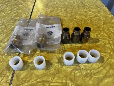Uponor Q5517575 ProPEX 3/4  PEX × 3/4  Copper Sweat Adapters + Sleeves Lot of 5