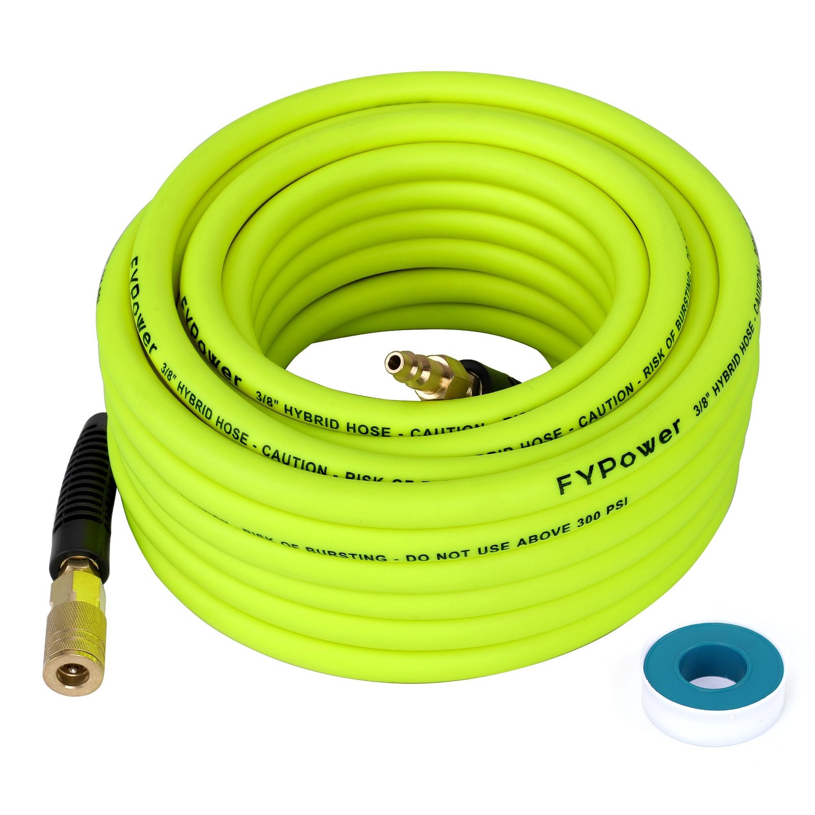 Hose 3/8 Inch X 50 Feet Hybrid Hose With Fittings, Flexible An...