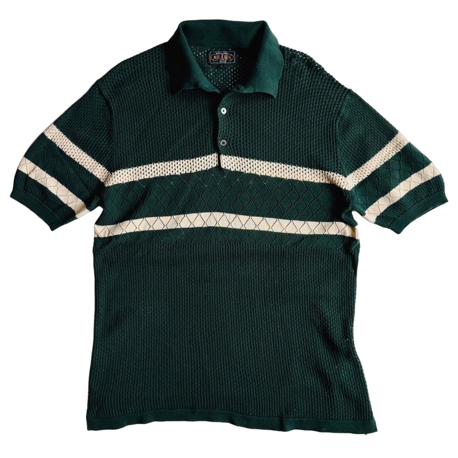 BEAMS PLUS Mesh Knit Polo Shirt L AIME LEON DORE SUPREME Style F/S Short Sleeve