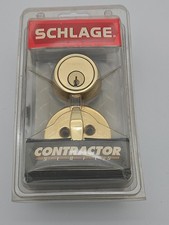 NOS 1993 Schlage Contractor Series Deadbolt Lock Set Brass Sealed USA