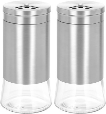 Salz- und Pfefferstreuer 2er Set aus Glas mit Edelstahl Deckel