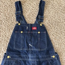 Dickies Bib overalls 32x32 Blue jeans Carpenter Utility work Pants Indigo