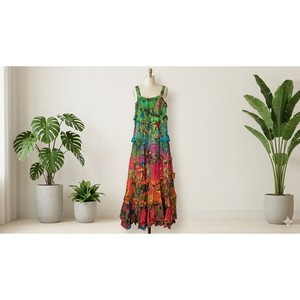 chinese dress ladies Tropical Forest Off-White T-Shirt Dress  FARM Rio
