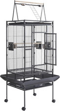 Deluxe 69" Metal Parrot Cage with Rolling Stand for Budgies  Conures