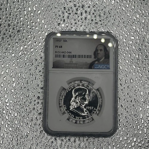 1957 NGC PF68 Silver Proof Franklin Half Dollar Bright White Coin 50c