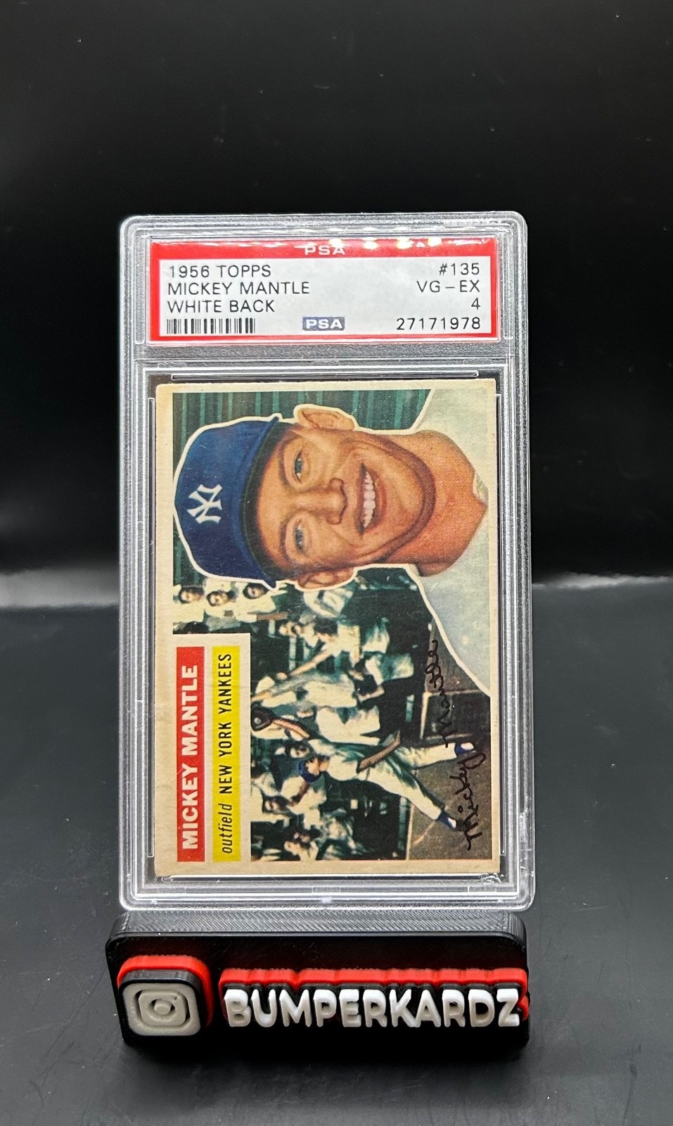1956 Topps Mickey Mantle #135 WHITE BACK  PSA 4🔥🔥⚾️⚾️