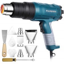 Heat Gun 2000W Dual-Temp Kit with 5 Nozzles for PVC, Paint, Crafts