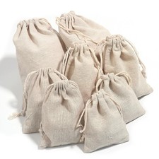 Small Burlap Jute Hessian Wedding Favor Bags Xmas Gift Drawstring Pouch