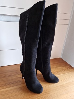 Sexy Stiefel Schwarz Elegant Gr. 38 & Stilvolle Paillettennaht Neu