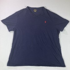 Polo Ralph Lauren Blank V-neck T-shirt Men Navy Blue Red Pony Short Sleeve