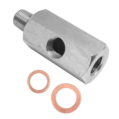 #ad Stainless Steel Oil Pressure Sensor Adapter With 1 8 NPT tee Oil Pressure Ga... $15.02