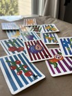 Cherries Original One of a Kind Acrylic Mini Painting Striped Fruits Collection — photo 4