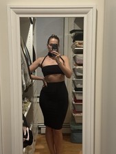 Forever 21 Bodycon Sexy Black Date Short Dress Size S/M/L Very Stretchy