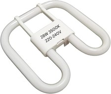 PLUSHA 28W 2D Square 4-Pin GR10Q Energy Saving Light Bulb – Cool White 3500K 