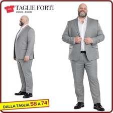 completo uomo abito elegante TAGLIE FORTI giacca e pantalone da 58 alla 74