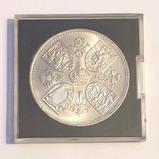 RARE 1953 UK Queen Elizabeth II Coronation Crown Commemorative 5 Shilling Coin