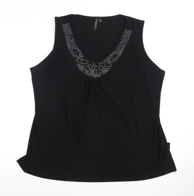 Schwarzes Basic-Tanktop Damen UK Größe 18 plus Susan Lawrence