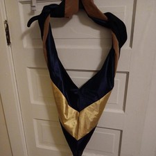 Post Graduate Graduation Gown Hood  Golden Yellow -tan/blue/black