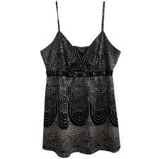 Express Women's L Black Sequin Trim Tank Top Sleeveless Casual