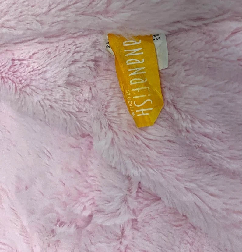 Bananafish Studio Rosa Bebé Niña Chevron Manta Gruesa Blanca Gris Zig Zag Suave Foto 2 de 3