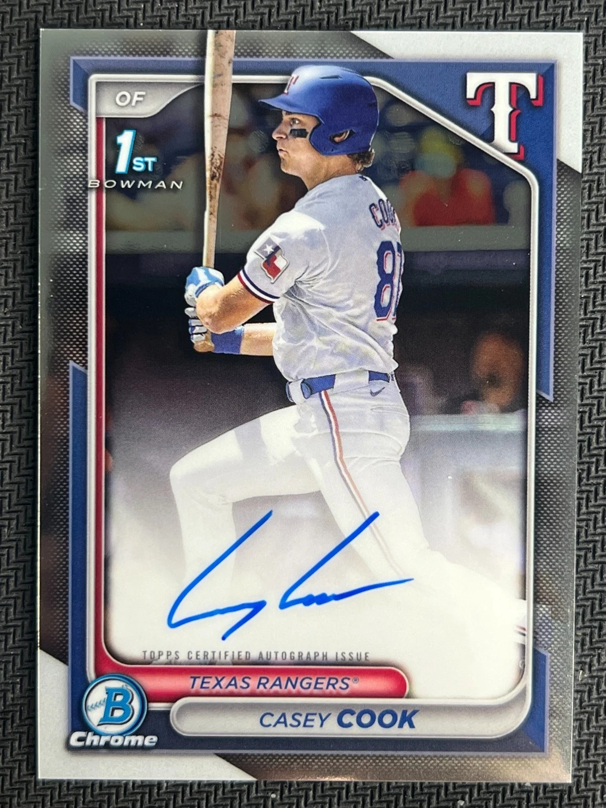 2024 Bowman Baseball Draft Chrome Prospect #CPA-CCY Casey Cook 1st Auto Rangers