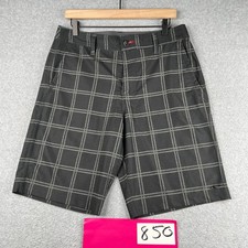O'Neill Hybrid Short Mens 32 Gray Check Casual Stretch Classic Beach