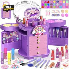 Kids Makeup Set for Girls,63 Pcs Washable Non-Toxic Real Cosmetic Toddler Makeup