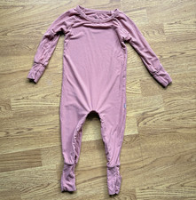 Little Sleepies Pink Dusty Rose Bamboo Crescent Zippy One-Piece Sleeper Sz 6-12M