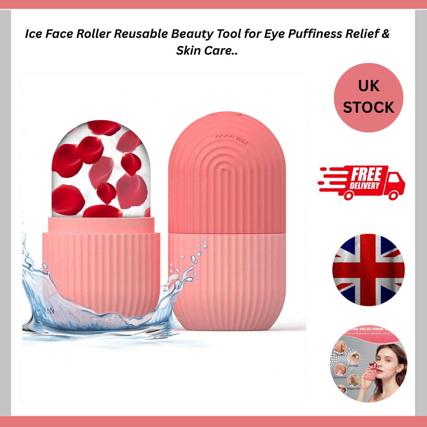 IceFaceRollerReusableBeautyToolforEyePuffinessRelief&SkinCare..