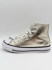 Converse Women's Chuck Taylor Size 8 Metallic Light Gold White A17053C 