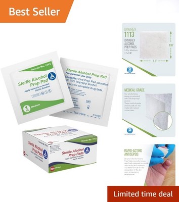 Soft and Absorbent 200 Count Alcohol Prep Pads - Ideal for Antiseptic Skin Care
