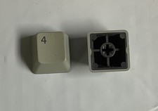 VINTAGE Apple IIe 4 Four KEYCAP Platinum Blk Back Blk Lettering Org. Replacement