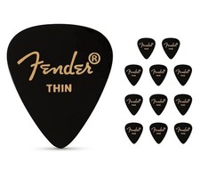 Fender 351 Shape Classic Celluloid Guitar Picks Thin 12 Pack Black
