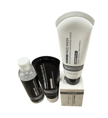Global Beauty Care Power 3-Pc Face Skin Care Set Cleanser Clay Mask Toner