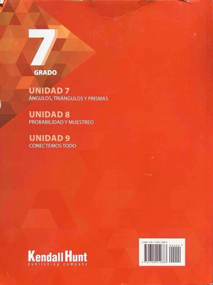 Middle School Math/ Spanish Edition/ Unit 7-9 Grade 7 /Workbook - Image 2 of 2