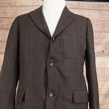 Vintage Brooks Brothers Blazer Mens 39R Brown Check Sport Coat Jacket
