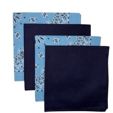 Made in the USA Bandanas - Paisley/Solid mix 22"x22" 100 cotton 4 PACK 