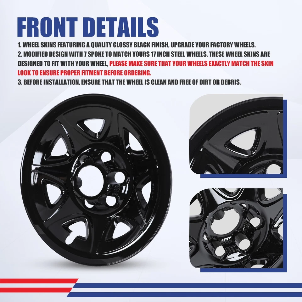 17'' Wheel Hub caps For 2014-2018 Chevy Silverado 1500 2014-2019 GMC Sierra 1500 Foto 3 de 4