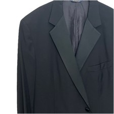 Vintage Brooks Brothers Mens Blazer 46R Black Wool Tuxedo Suit Jacket Sport Coat