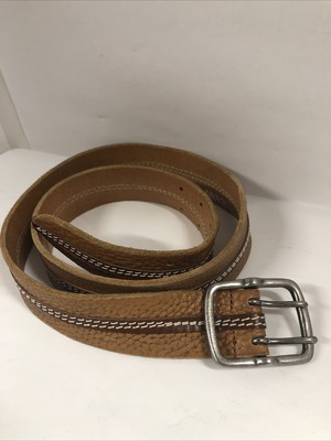 Vintage Armani Jeans Mens Distressed 100% Leather belt Italy 90/105