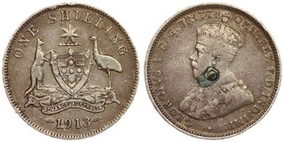 Australia 1 Shilling 1913 George V Silver