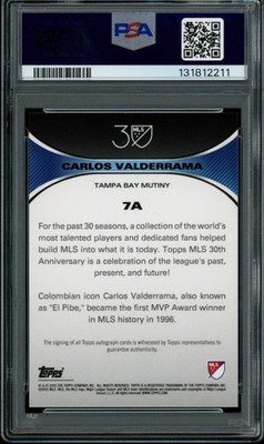 CARLOS VALDERRAMA PSA 10 2025 Topps MLS 30th Anniversary Gold Foil